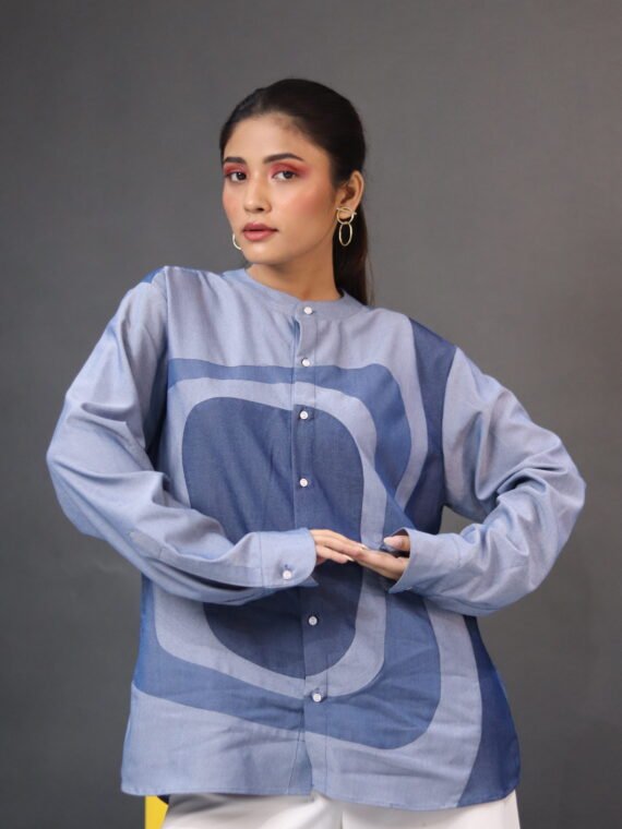 ASYMMETRICAL BLUE SHIRT