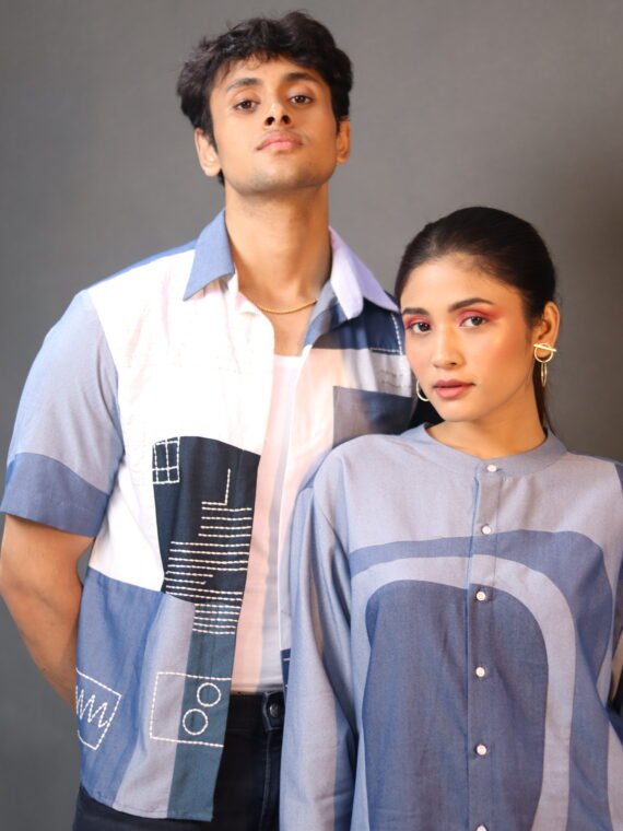 ASYMMETRICAL BLUE SHIRT