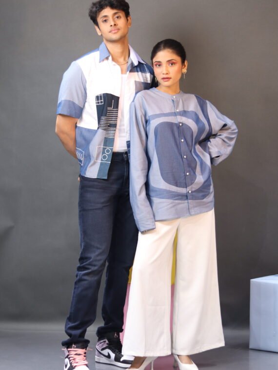 ASYMMETRICAL BLUE SHIRT